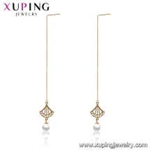 96605 xuping ouro 18k queda de moda tendência de cor para as mulheres brinco de pérola